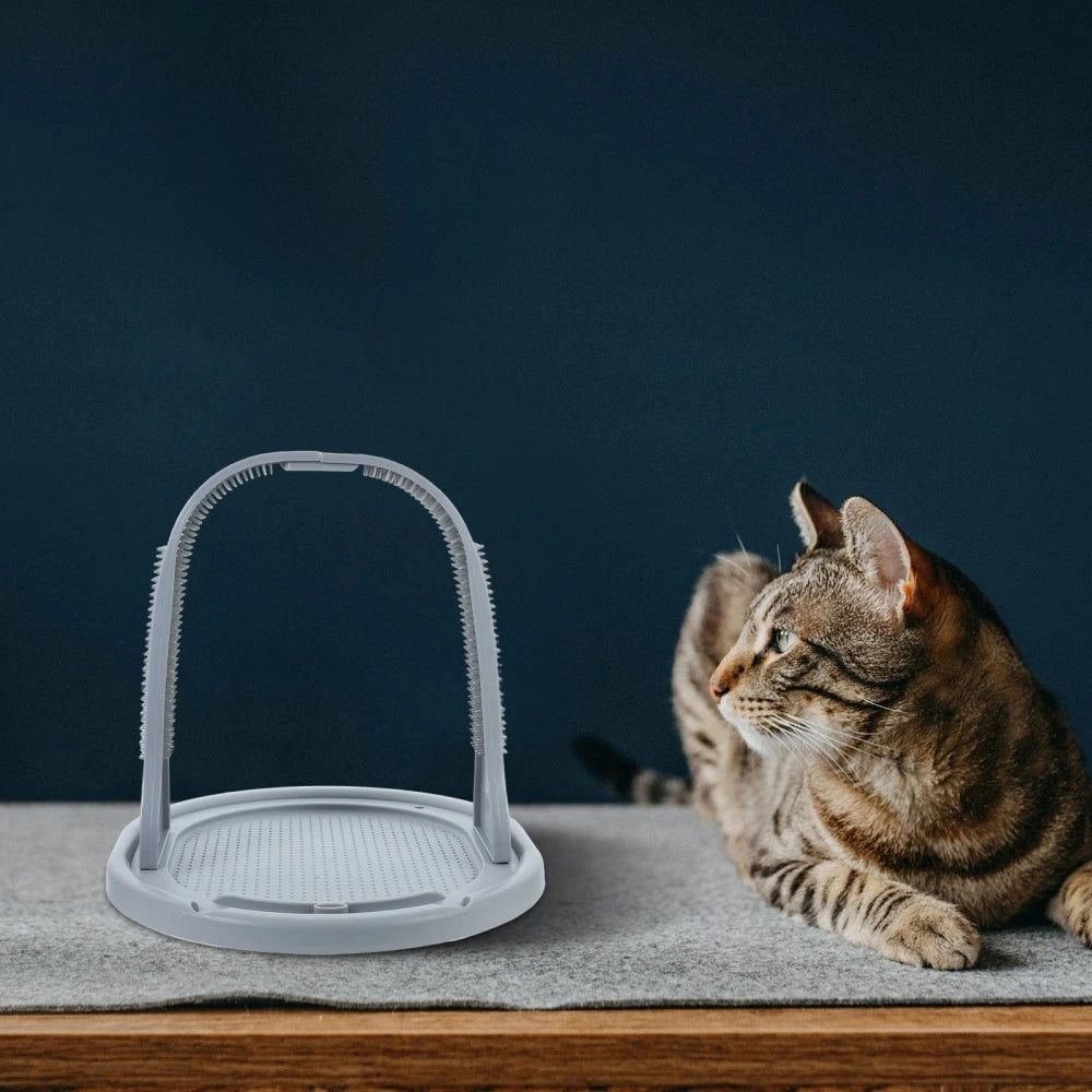 Arched Wool Rubbing Device Cat Self Massager Scratcher Grooming Toy