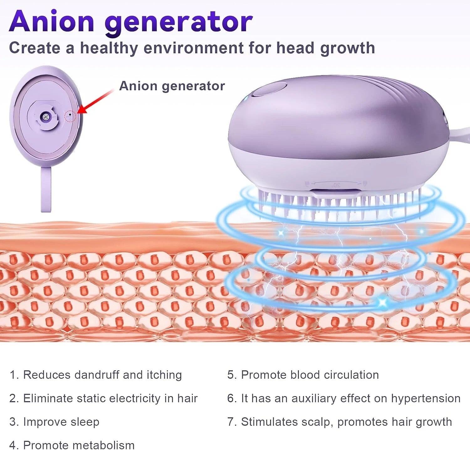 Cordless Electric Head Vibrating Massager -  Scalp Stress Relax Scratcher Tool