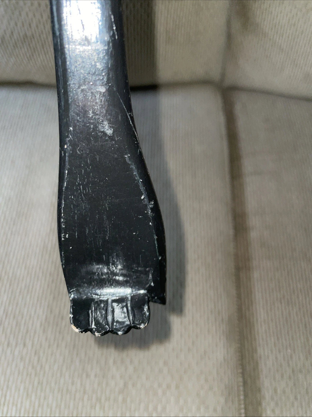 Hand Carved  Wooden Lacquered  Back Scratcher With Duck Figure 18”