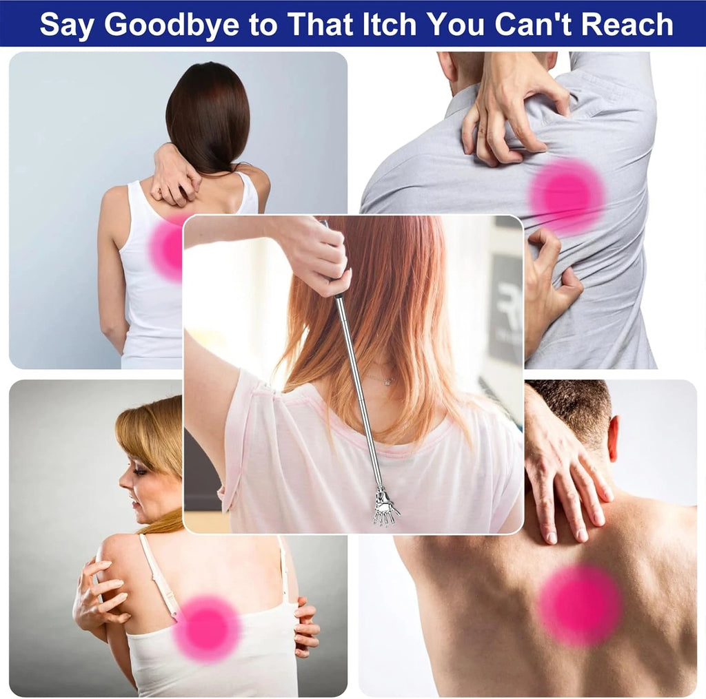 Back Scratcher Gift Set, 4 Pack, Upgraded Portable Extendable Stainless Steel Te