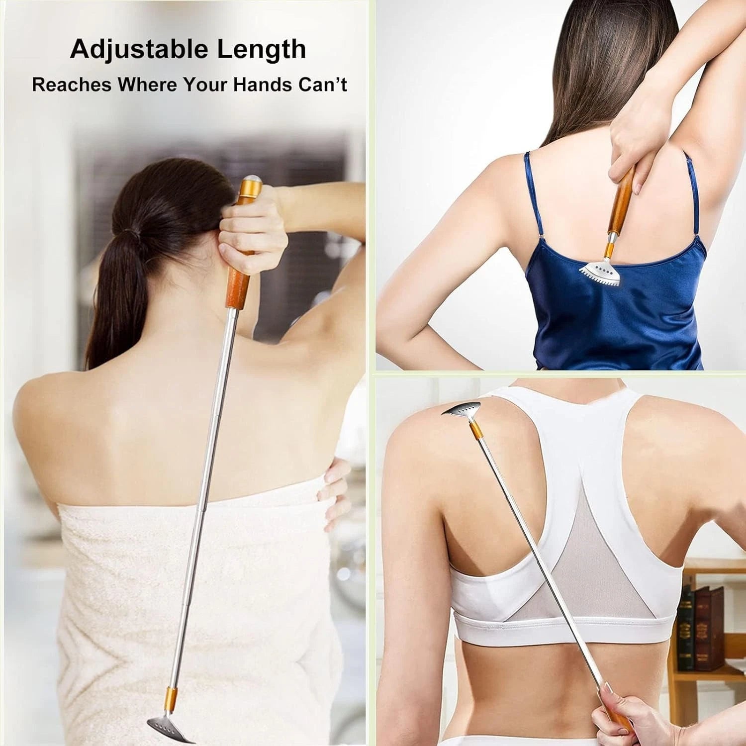 Back Scratchers Telescoping Handheld Massager for Body Face Scalp Feet 2pcs