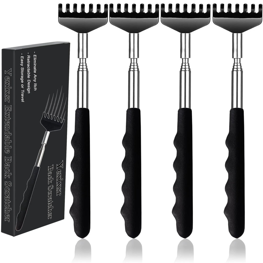 4 Pack Back Scratcher Extendable Metal Portable Back Scratcher for Men Women