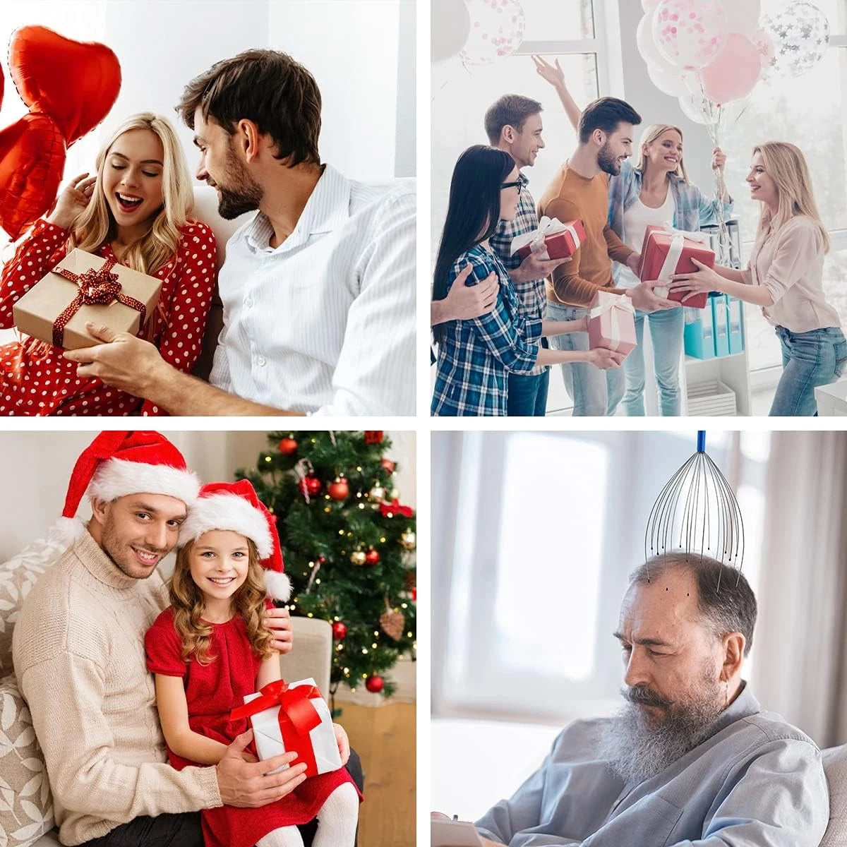 2 Pack Scalp Massager, 20 Fingers Head Handheld Scratcher,...