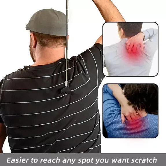 3 Pack Back Scratcher Metal Portable Telescoping Back Scratchers with Rubber Han
