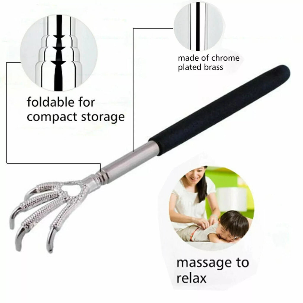 BEAR CLAW / RAKE BACK SCRATCHER METAL EXTENDING MASSAGER TELESCOPIC PORTABLE UK