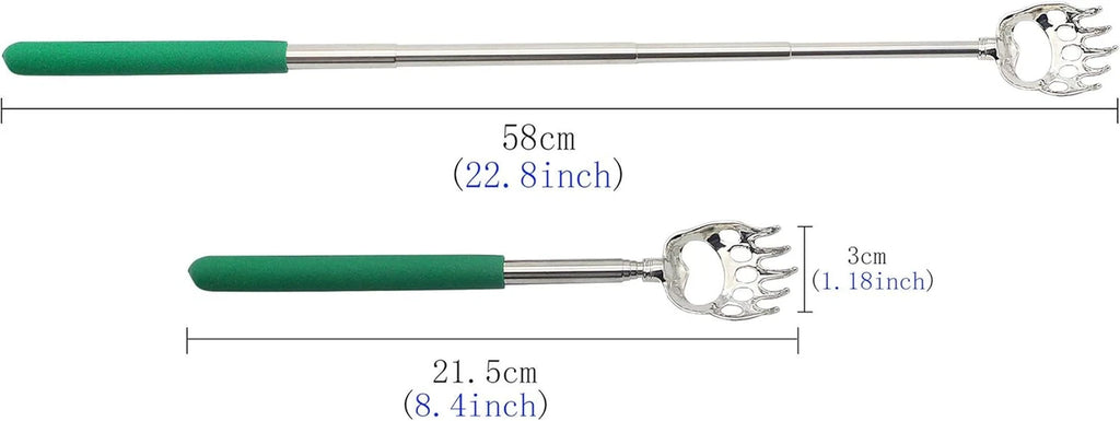 Telescoping Back Scratcher, 4-Pack, Portable Extendable Metal Bear Claws