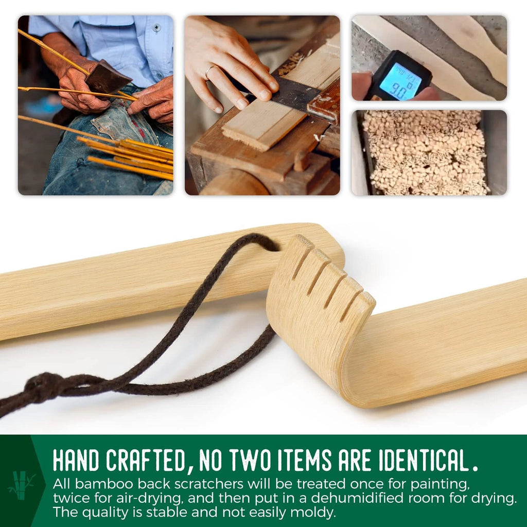 5 Pack Natural Bamboo Back Scratchers Wooden Body Massager for Adult Itch Relief