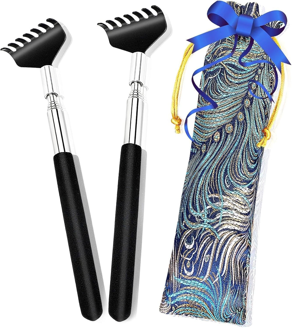 Portable Extendable Back Scratcher 2 Pack - Stainless Steel, Telescoping, Eas...