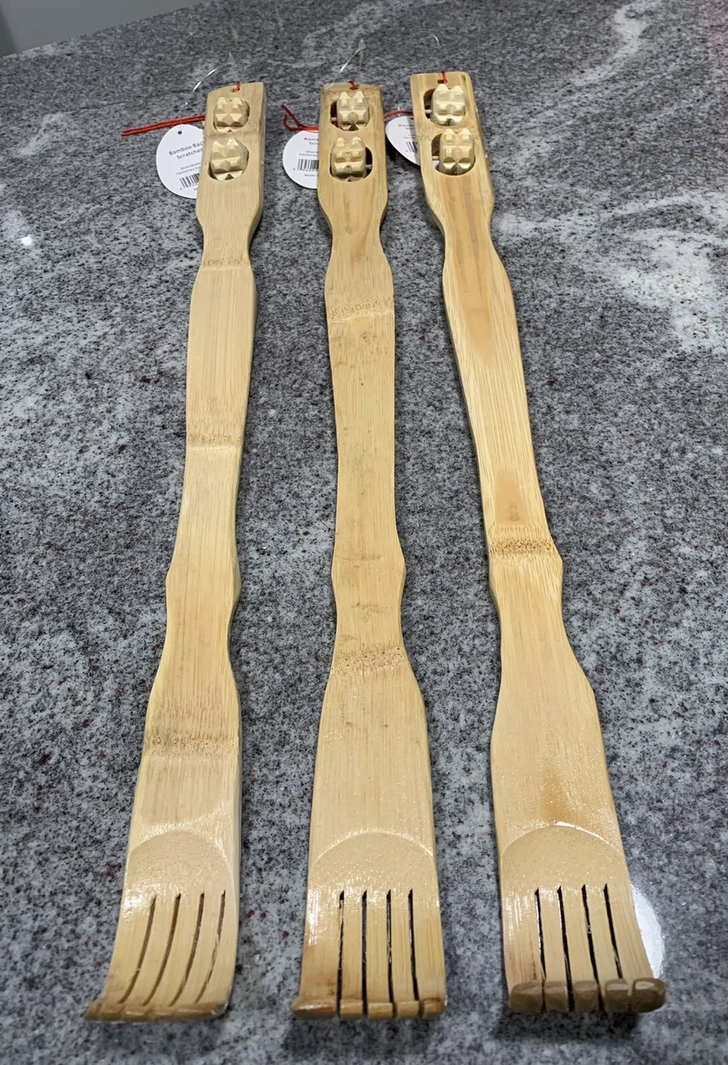 New 10 Pcs 18" Bamboo Wooden Itch Therapeutic Relax Back Scratcher With Rollers