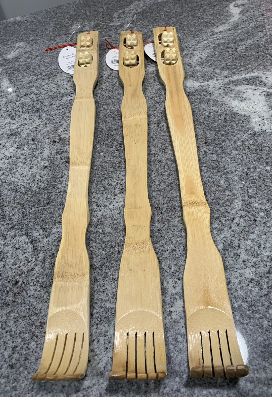 New 10 Pcs 18" Bamboo Wooden Itch Therapeutic Relax Back Scratcher With Rollers