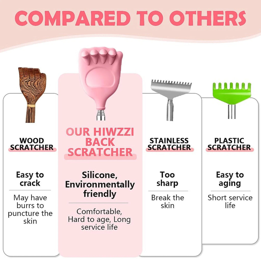 Back Scratcher Extendable Silicone Bear Claw Massager Tool Telescoping Stocki...