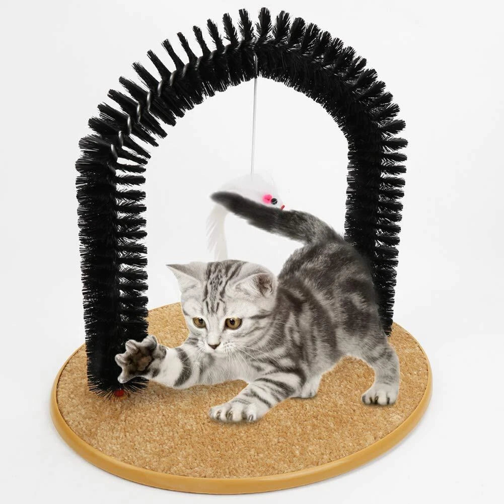 Cat Arch Self Groomer Brush Scratcher Massager Comb Station Toy