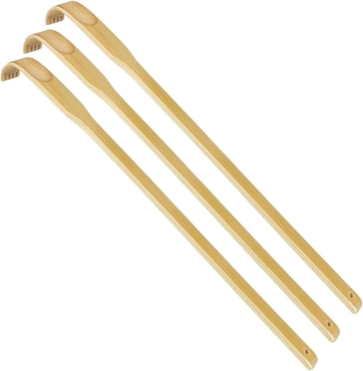 3pcs Wooden Back Scratcher Long Handle for Hard to Reach Self Pick Itch Relief