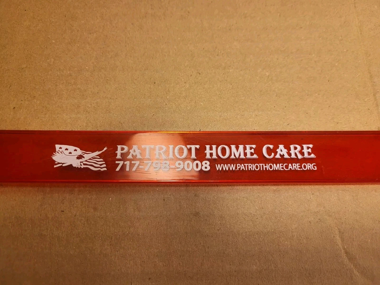 Red Plastic Hand Shape Advertising Back scratcher 15" Patriot Home Care