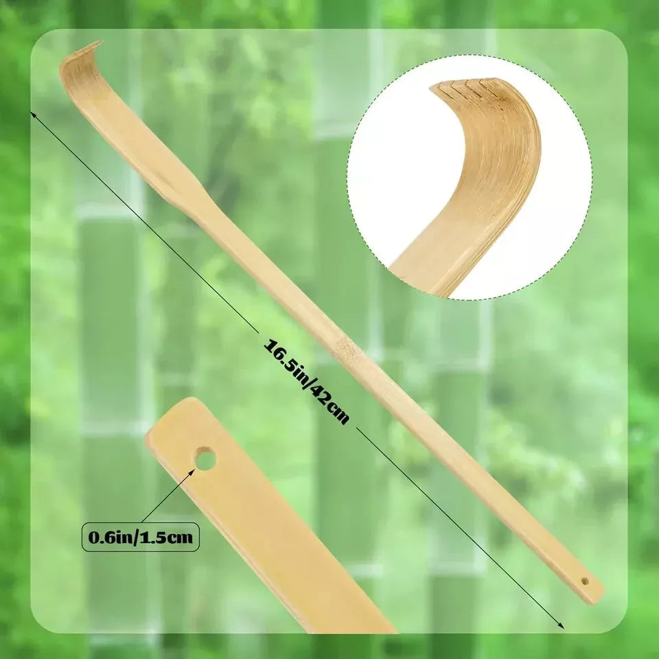 12 PCS Natural Bamboo Back Scratcher Traditional Wooden Back Scratcher,Long Back