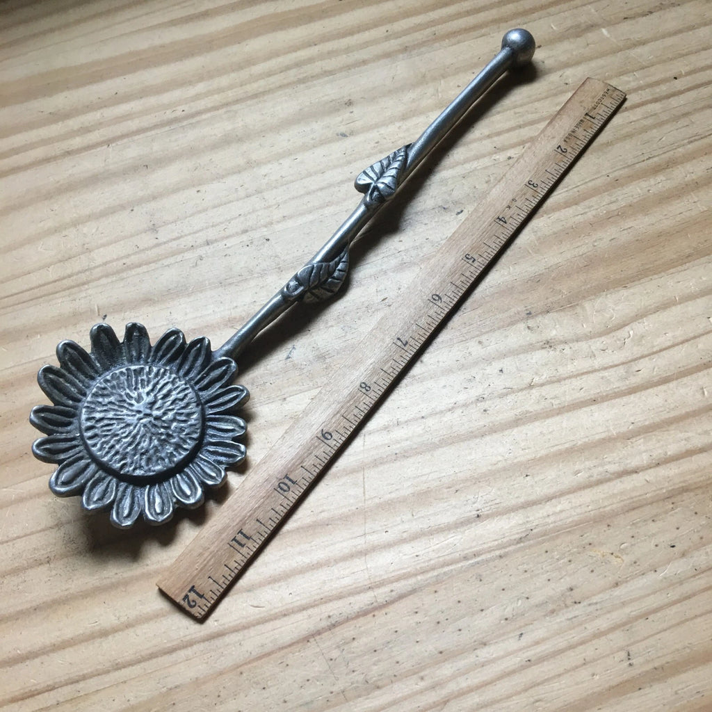 Vintage 1960s Cast aluminum Sunflowers Shape Back Scratcher 12"L x 3"W