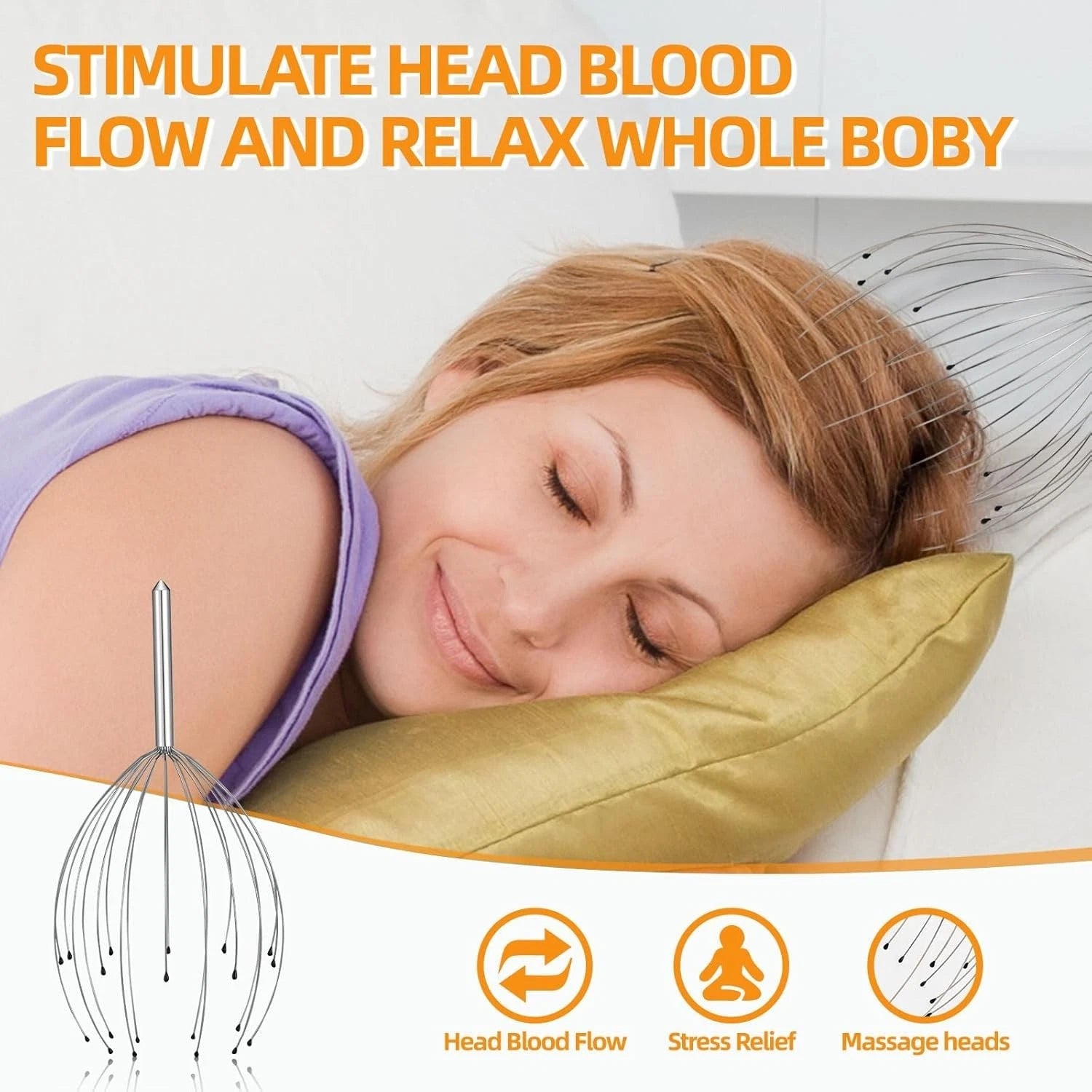 Head Massager Scratcher Tingler with 20 Fingers for Hair Scalp Deep Relaxation