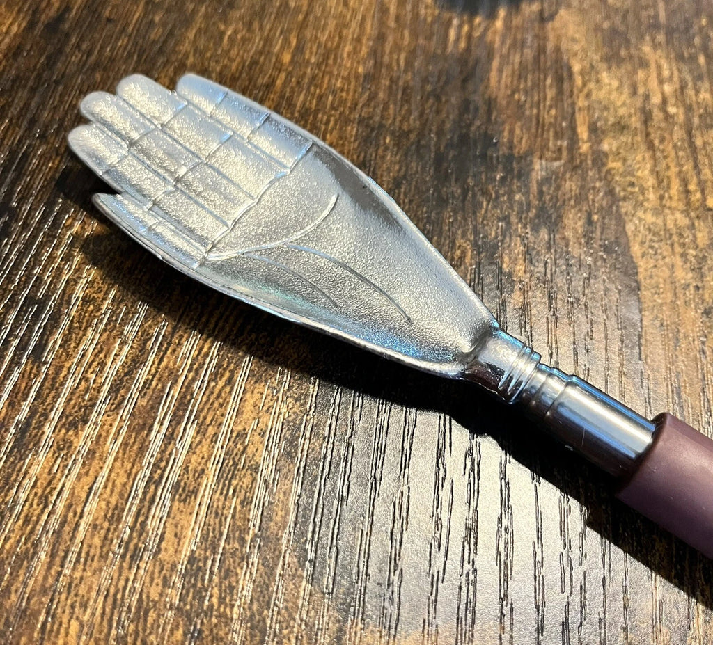 Vintage Hands On Hand Back Scratcher Silver Tone Telescopic 22” L Extended