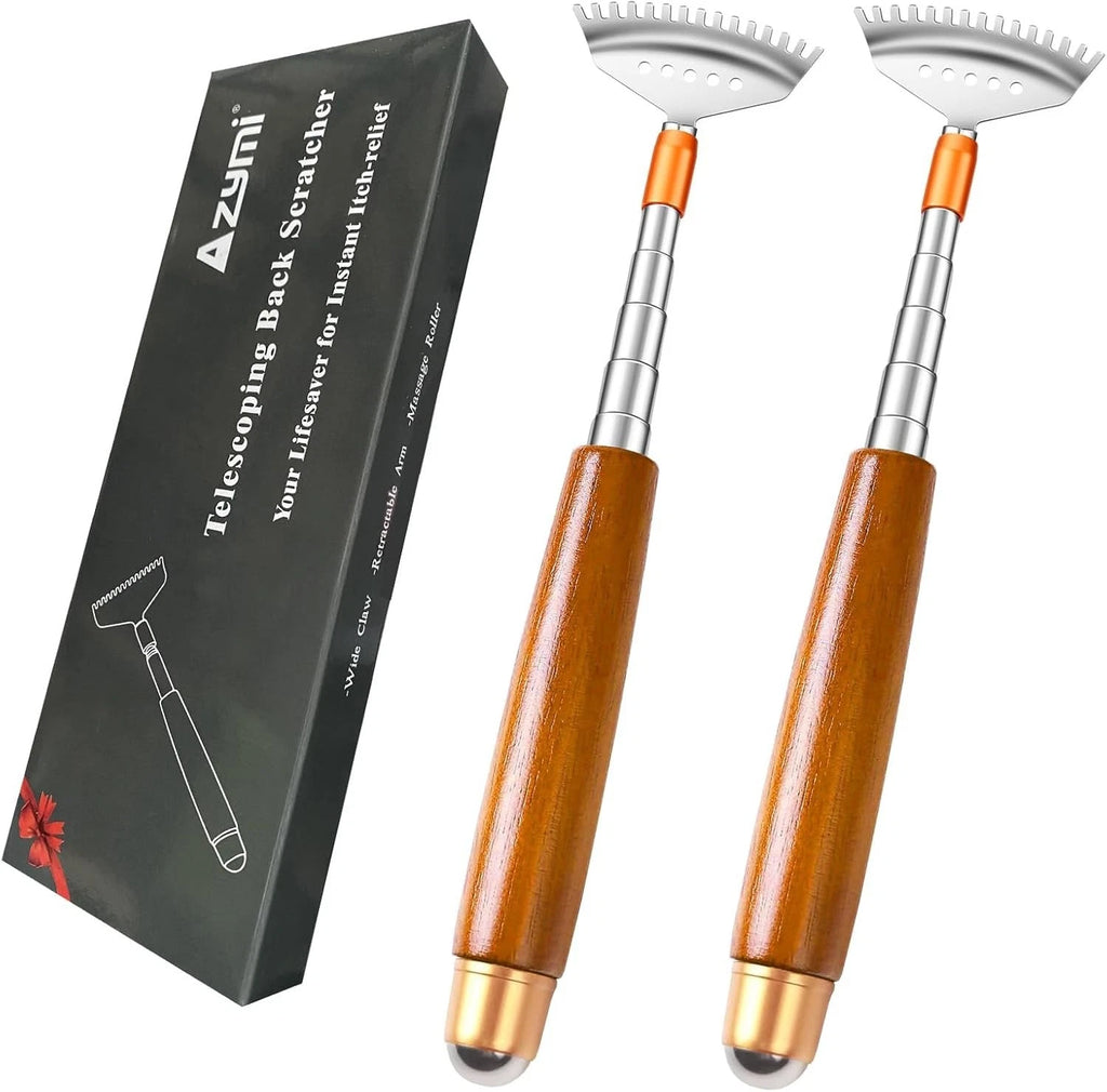 Back Scratchers Telescoping Handheld Massager for Body Face Scalp Feet 2pcs