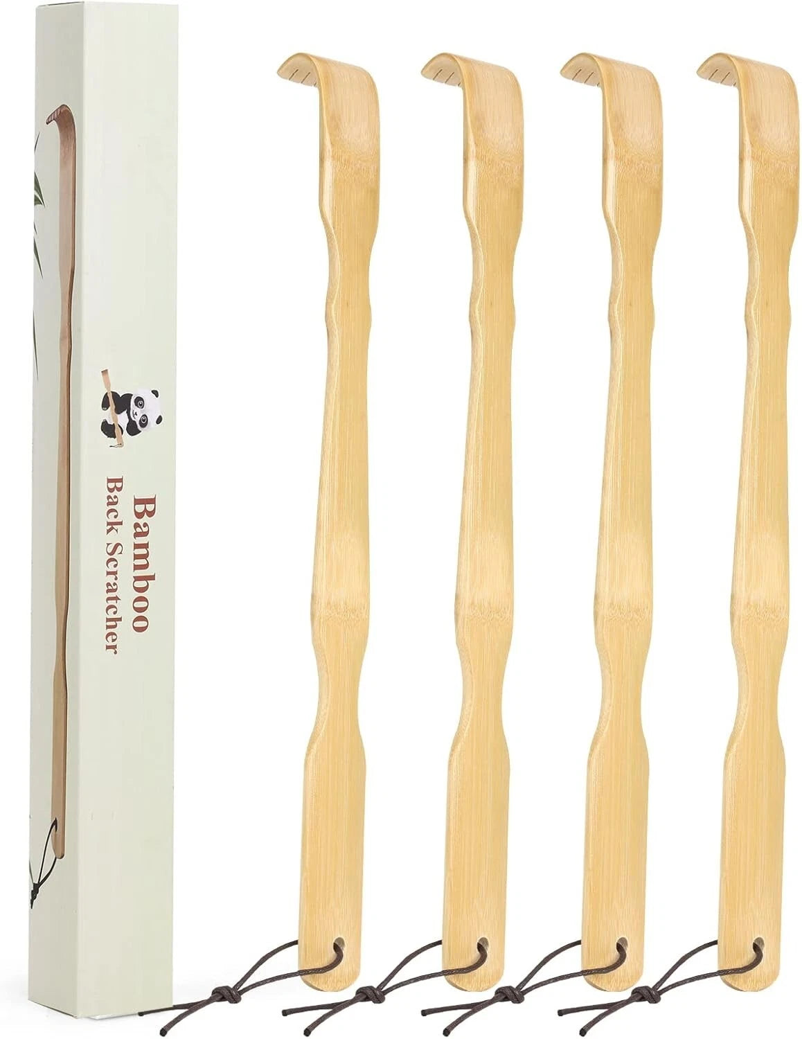 Comfortable 4-Pack Bamboo Back Scratchers - 17 Inch for Hard-to- Itches