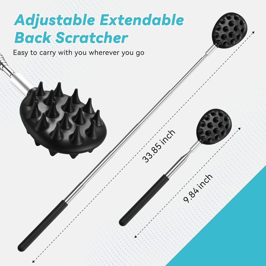 Telescoping Back Scratcher with 3Pcs Detachable Heads, Gifts for Christmas
