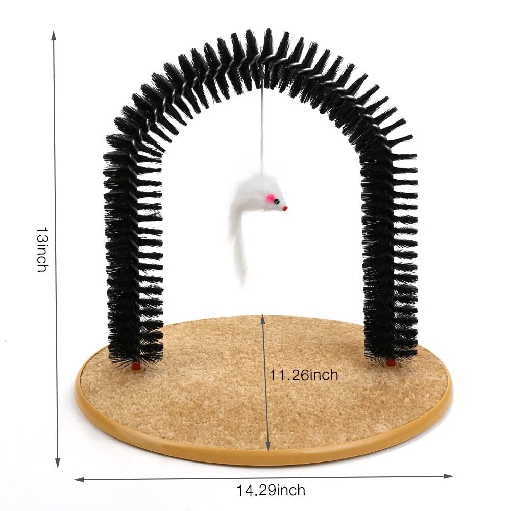 Cat Arch Self Groomer Brush Scratcher Massager Comb Station Toy