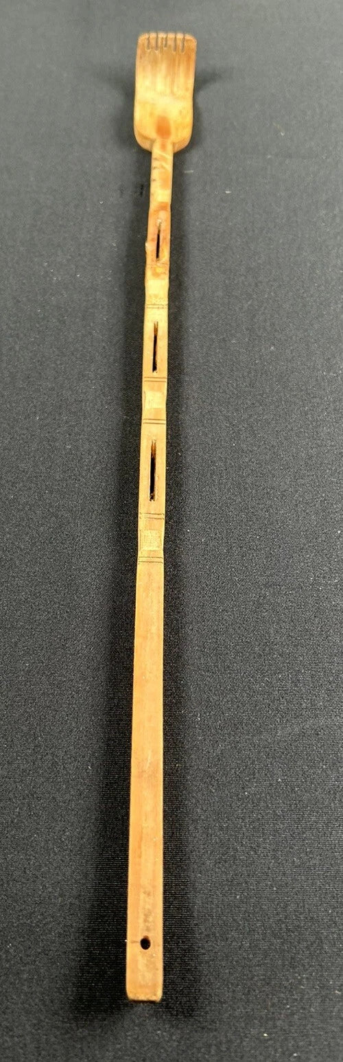 Vintage Carved Wooden Back Scratcher 15" L Repaired