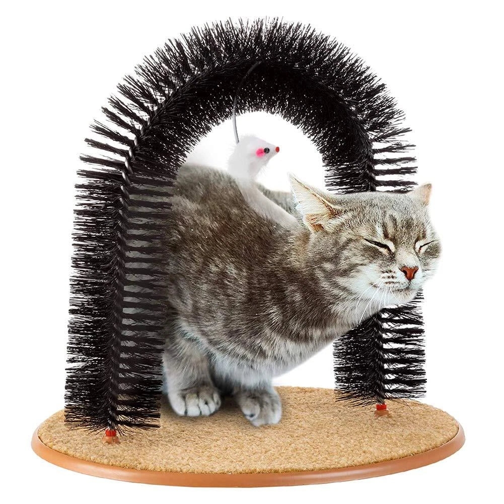 Cat Arch Self Groomer Brush Scratcher Massager Comb Station Toy