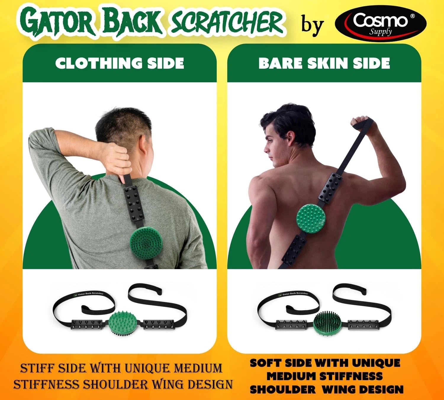 Back Scratcher for men with strap Double Sided Great for Mobility Impaired Ha...