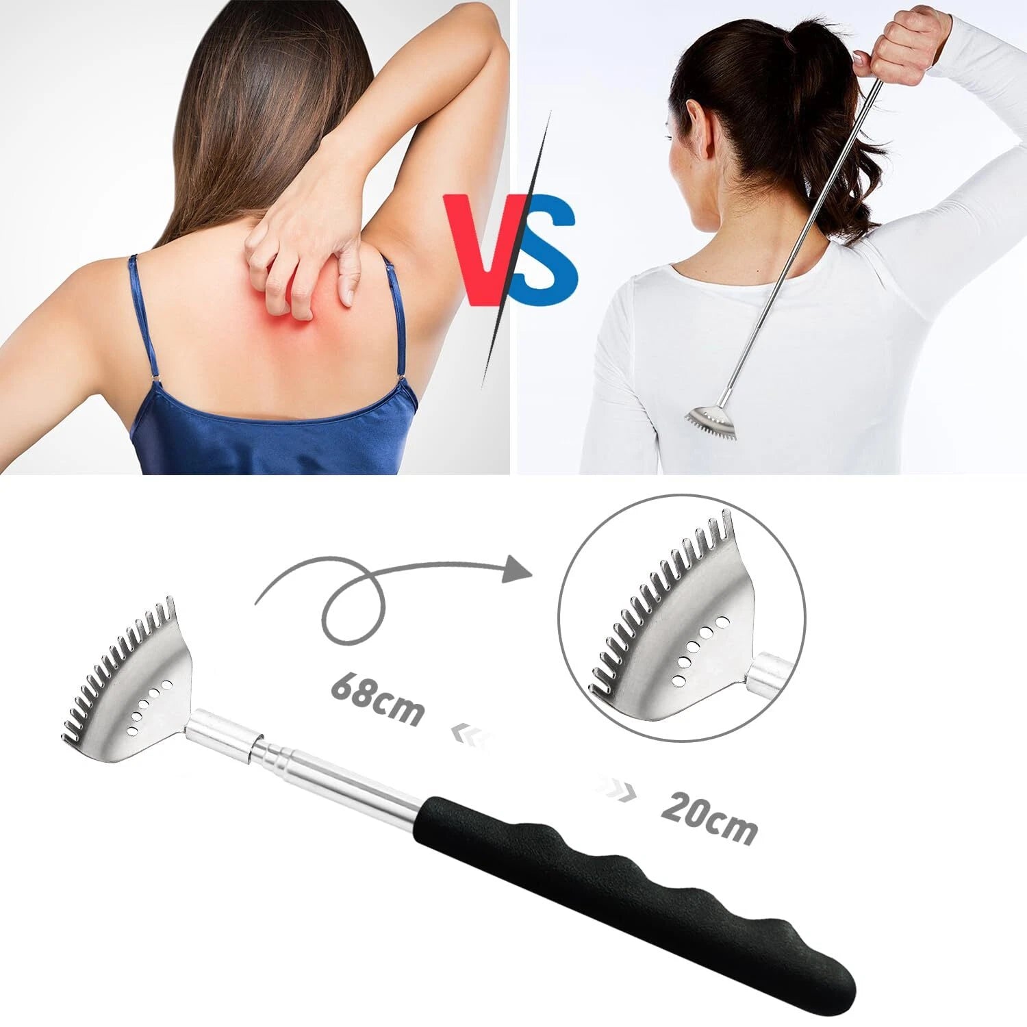 20 Fingers Head Massager Scalp Scratcher with Extendable aBack Scratcher