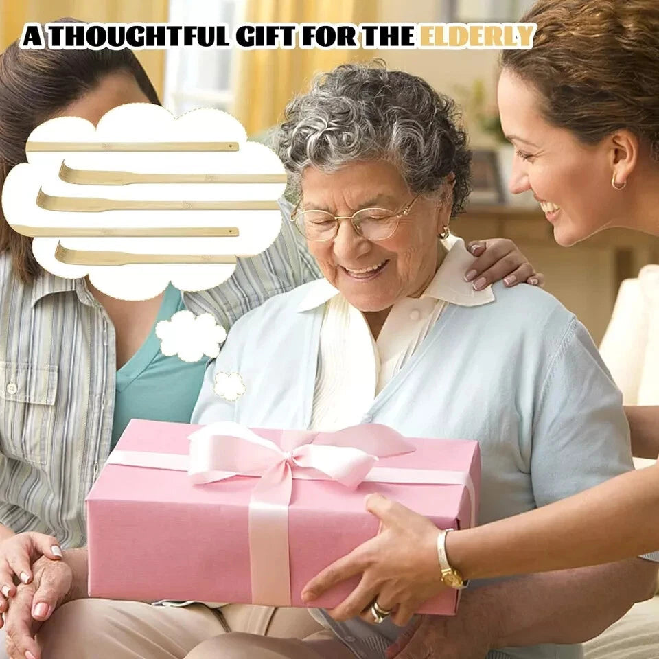 12 PCS Natural Bamboo Back Scratcher Traditional Wooden Back Scratcher,Long Back