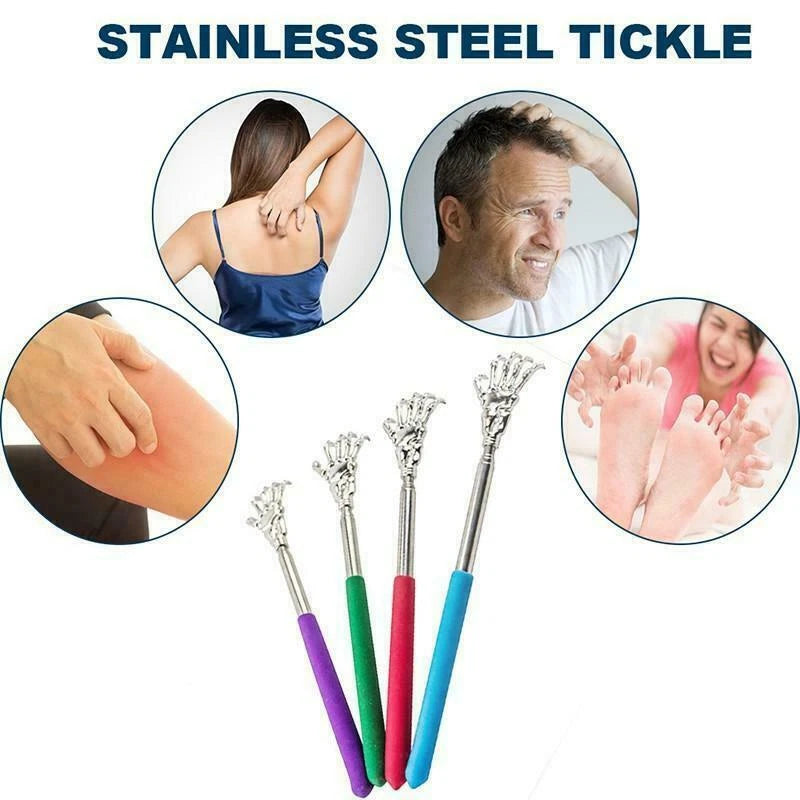 Novelty Extendable Back Scratcher Metal Telescopic Skeleton Massager Orange UK