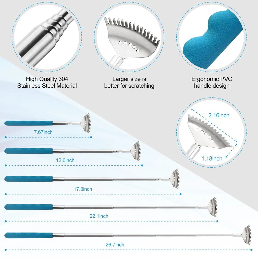 4 Pack Different Back Scratcher Metal Back Massager Set Extendable Portable T...