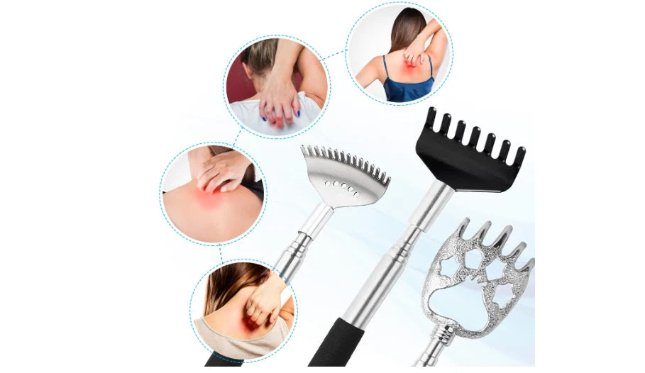 Back Scratcher Massager Telescoping Rubber Handles Portable Different Model 3 Pc