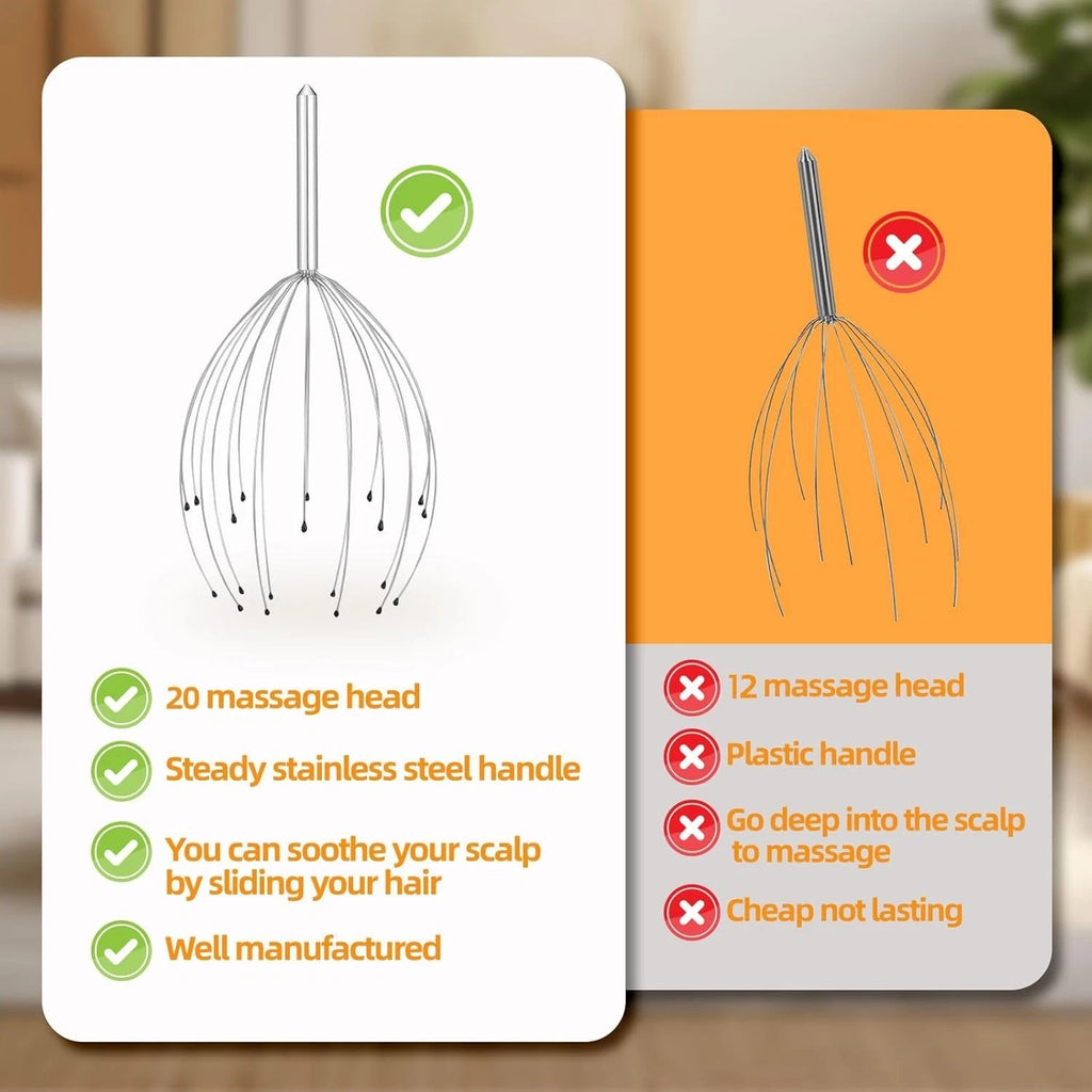 Head Massager Scratcher Tingler with 20 Fingers for Hair Scalp Deep Relaxation