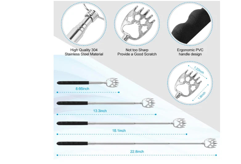 Back Scratcher Massager Telescoping Rubber Handles Portable Different Model 3 Pc
