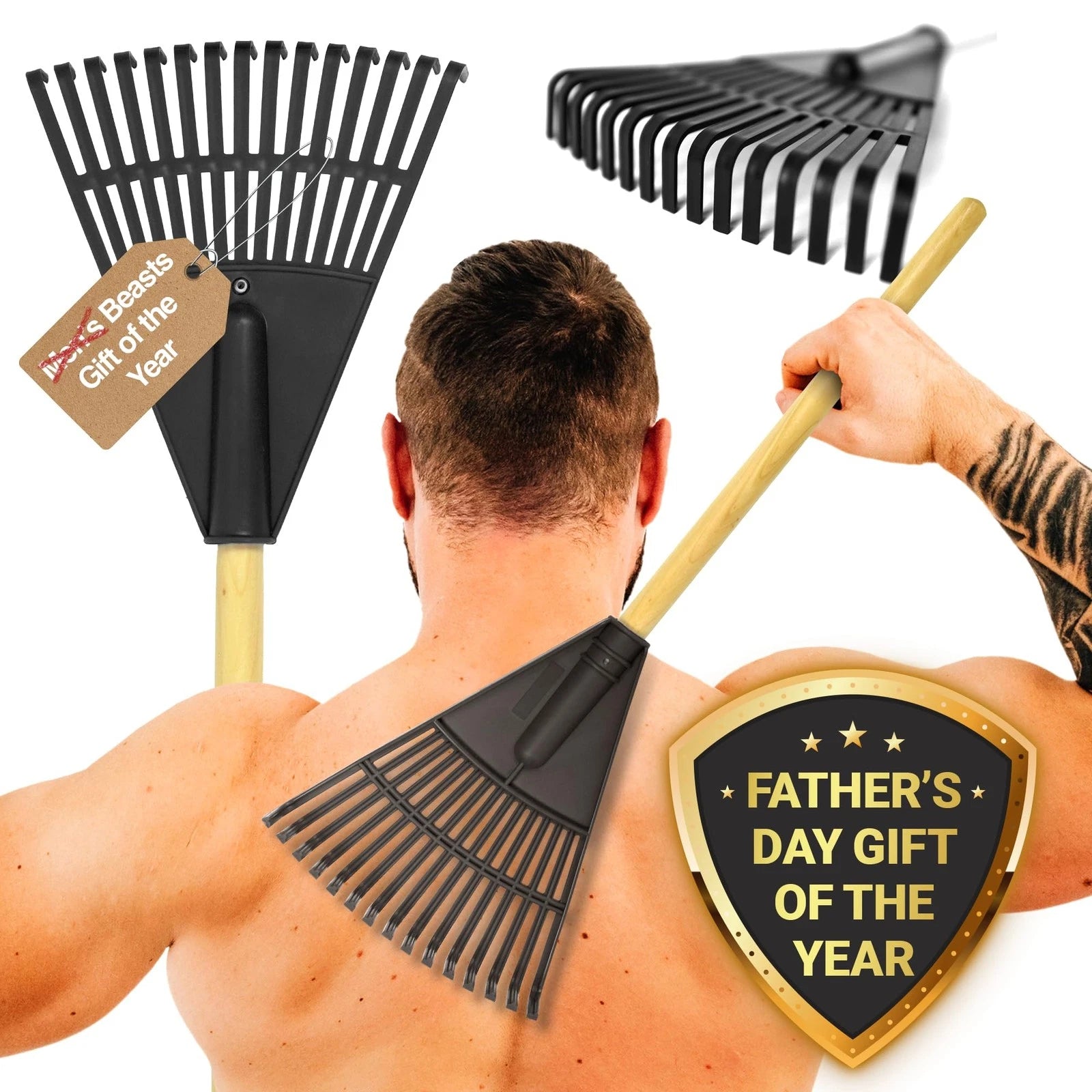 Beast Rake Back Scratcher | Lightweight, Oversized Rake Back Scratching Itch ...