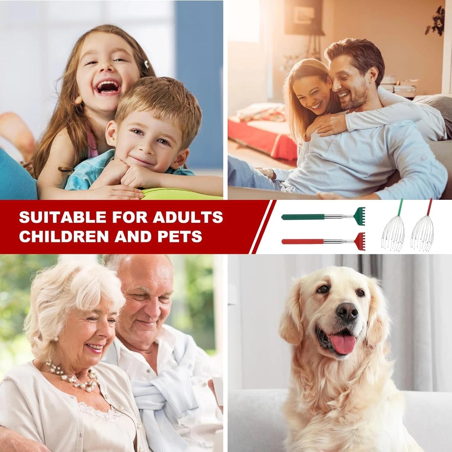 20 Fingers Scalp Massager, Head Scratcher Back Massage for Body Stress Relax