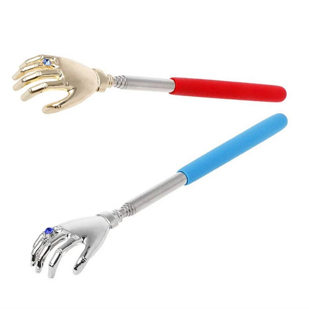 Telescopic Back Scratcher Extendable Handle Portable Stainless Steel Hand Mas...