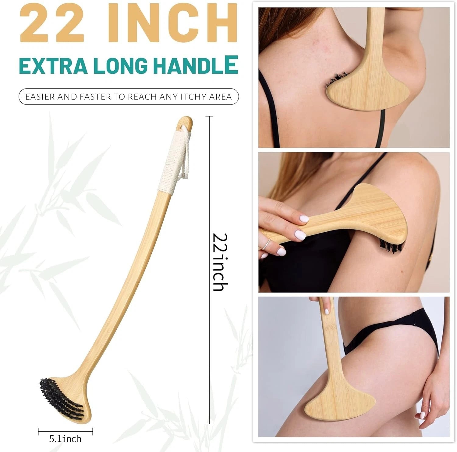 NURENDER Wooden Back Scratcher Oversized Body Scratcher with 22” Curved Long ...