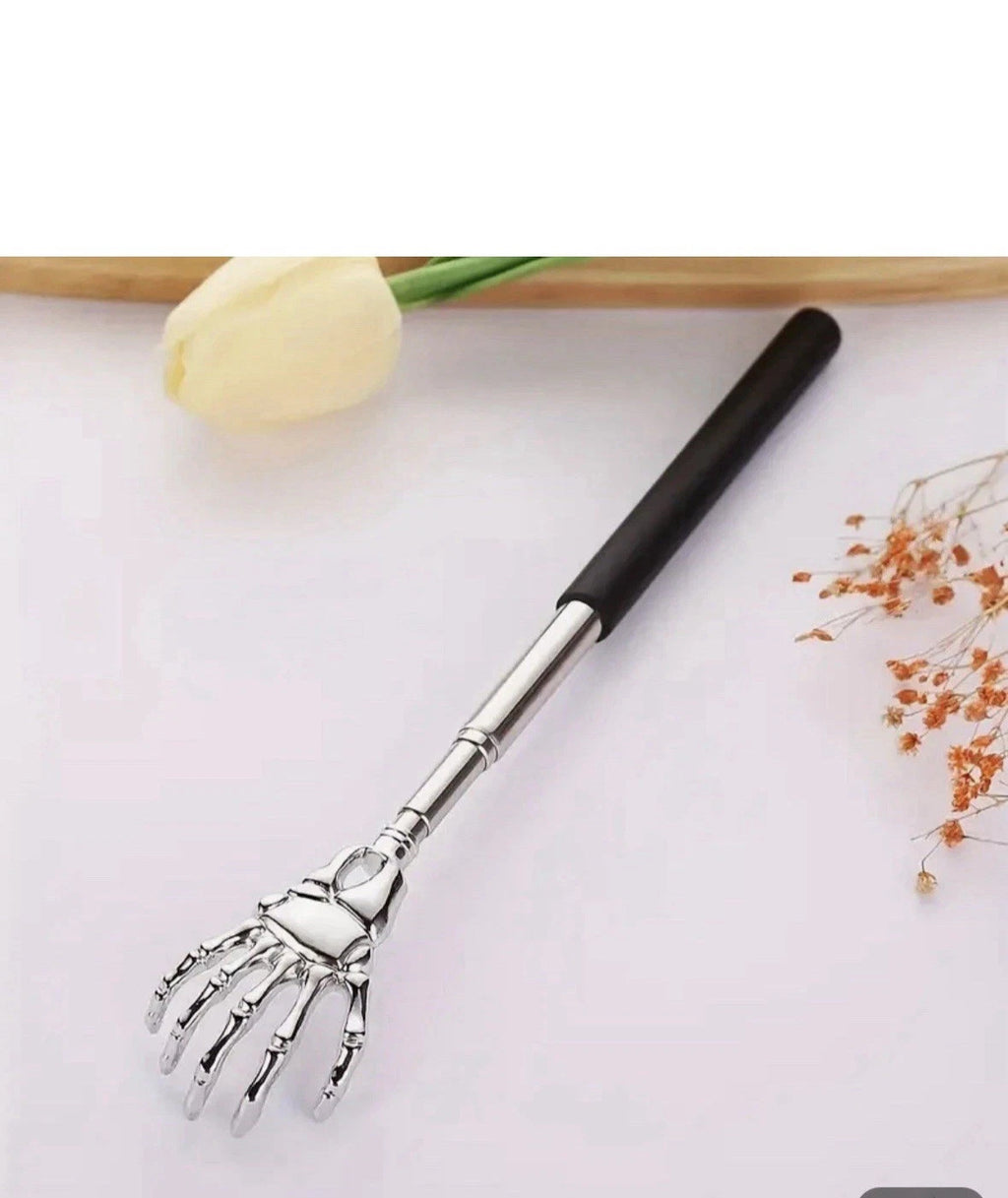 Skeleton / RAKE BACK SCRATCHER Metal Extending Massager Telescopic Portable UK