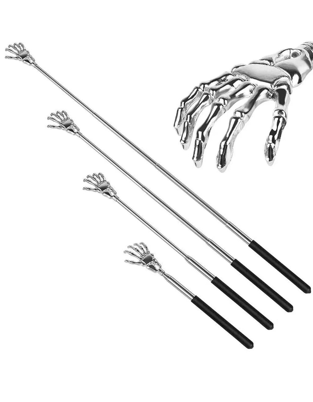Skeleton / RAKE BACK SCRATCHER Metal Extending Massager Telescopic Portable UK