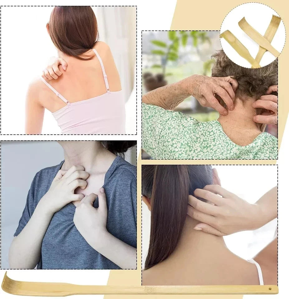 12 PCS Natural Bamboo Back Scratcher Traditional Wooden Back Scratcher,Long Back