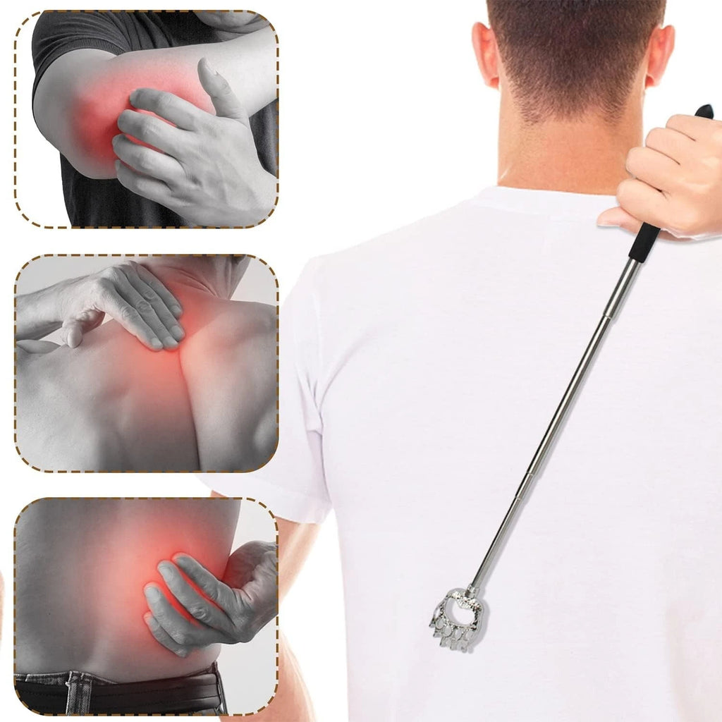 BACK SCRATCHER EXTENDABLE CLAW METAL RAKE TELESCOPIC MASSAGER PORTABLE ITCH