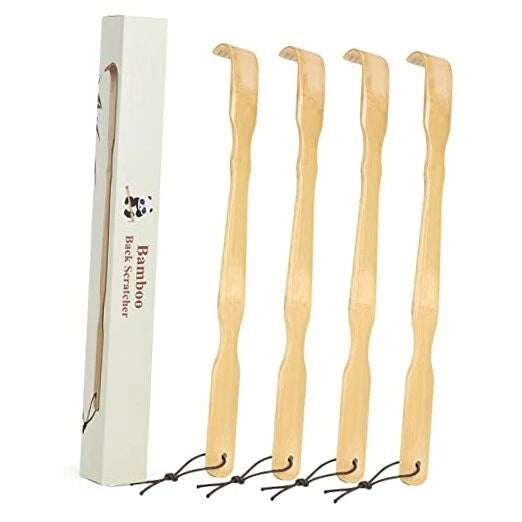 Wooden Bamboo Back Scratcher, 17 Inch Long Handle Back Scratchers for 4 Pack