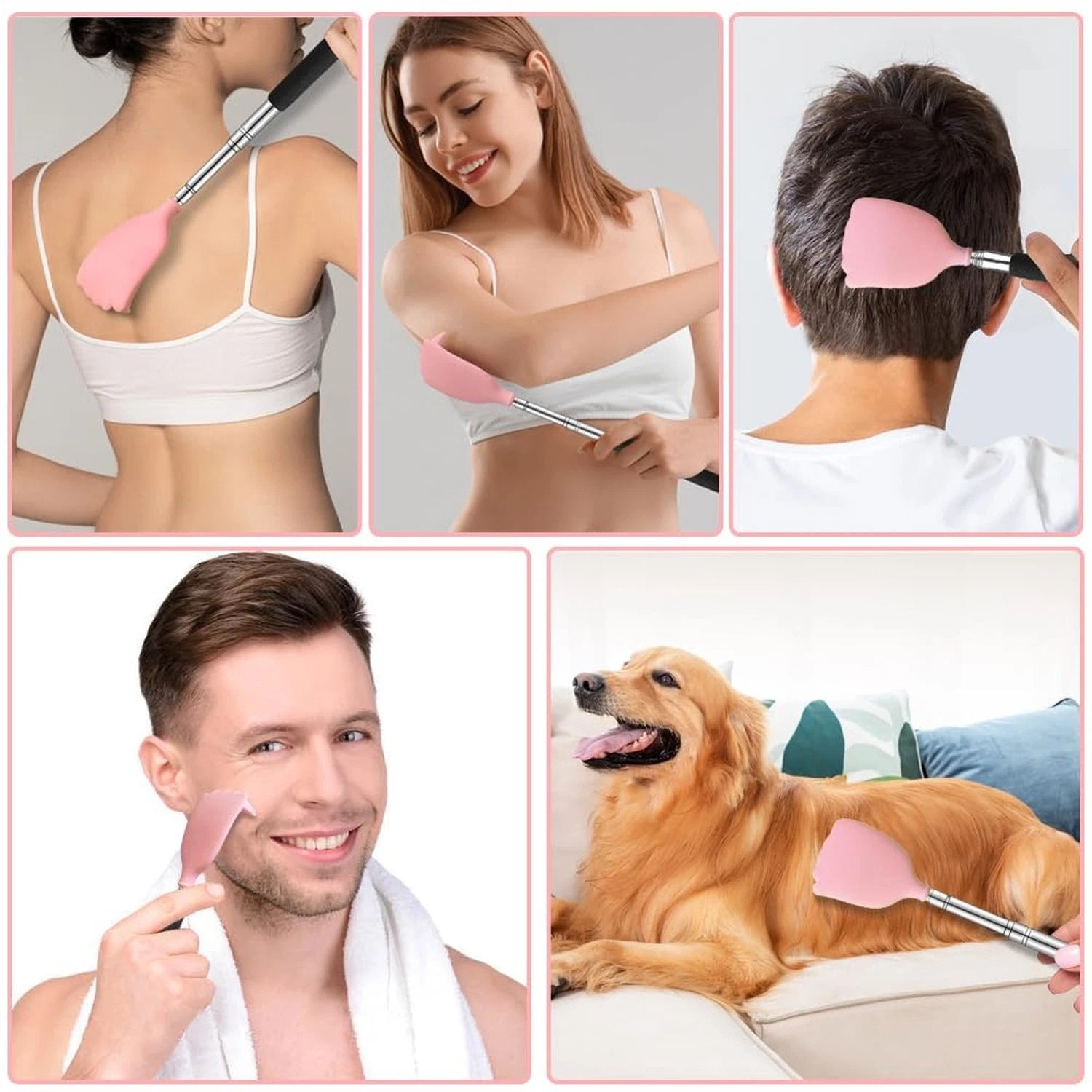 Back Scratcher Extendable Silicone Bear Claw Massager Tool Telescoping Stocki...