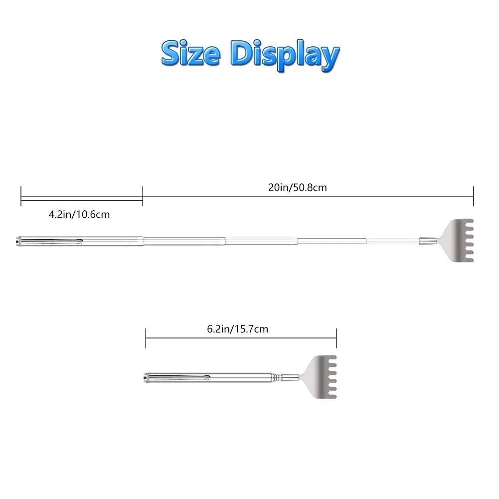 Telescopic Back Scratcher Set - 3 Pack Metal Hand Massagers for Gifts