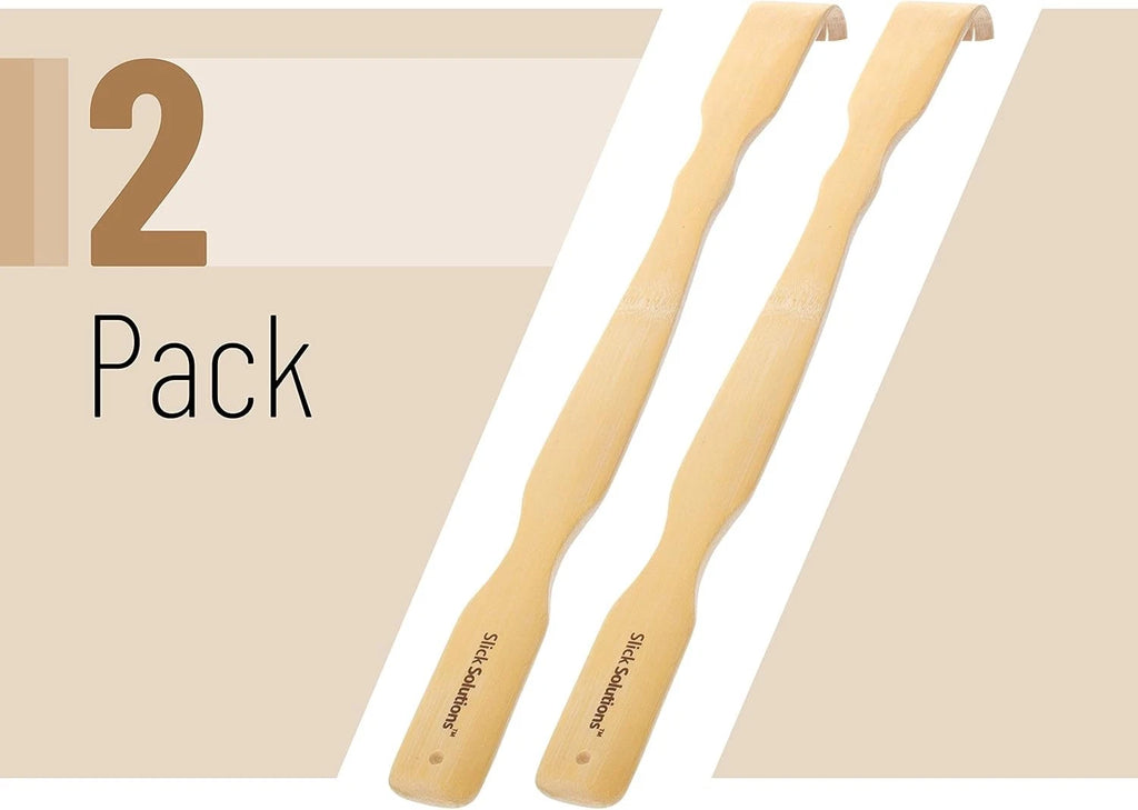 Slick- Bamboo, 16.5”, 2 pcs, Back Scratcher for Men and Women, Wooden, Long