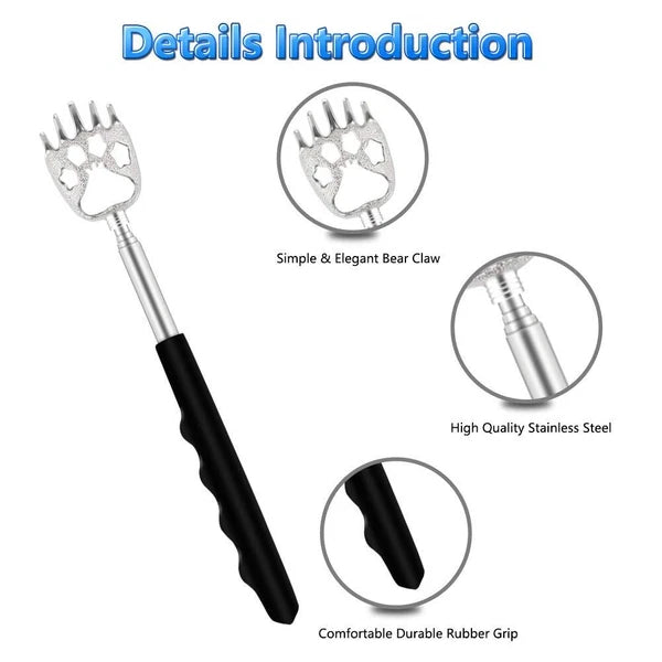 6 Pack Telescoping Back Scratcher Extendable Bear Claw Itch Relief for Back