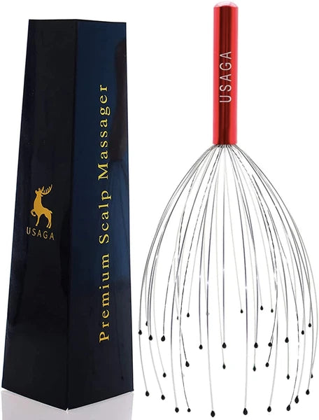 USAGA 36 Fingers Head Massager Scalp Scratcher for Red